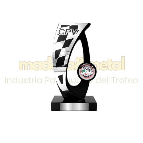 Imagen de Trofeo de Fibra de madera, laminado en Acero Inox - M1.5707 